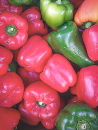 Full frame shot of bell peppers at market