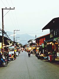 Road passing through city