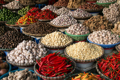 Various fruits for sale at market stall