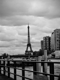 View of city against cloudy sky