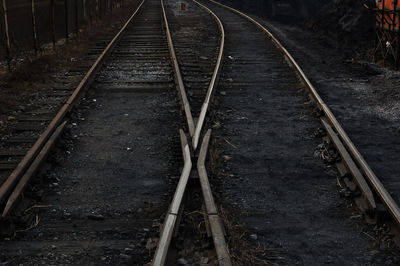 High angle view of railroad track