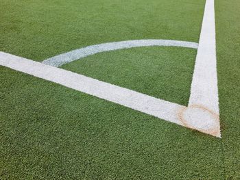 View of the corner of a soccer field