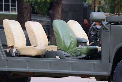 Close-up of car on street