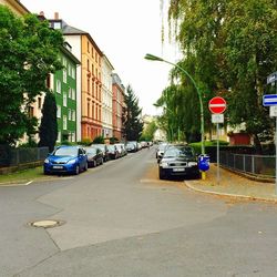 Cars parked on street