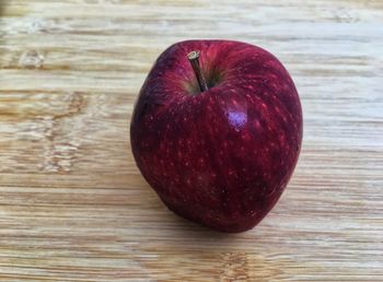 High angle view of apple on table