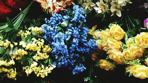 Close-up of bouquet of flowers for sale at market