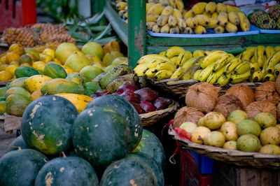Food for sale at market stall