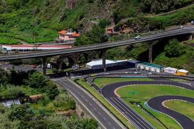 High angle view of elevated road