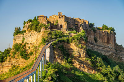 The ancient village of civita di bagnoregio, also called the diying city, in the region of tuscia