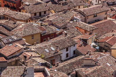 View from the top of the roofs of a village