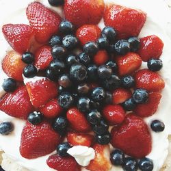 Close-up of strawberry cake