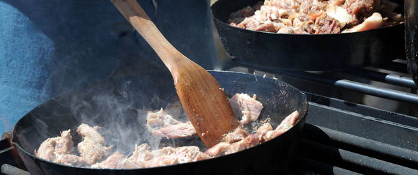 High angle view of food in container