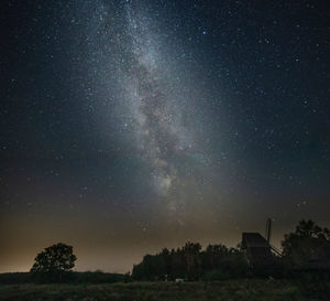 Scenic view of star field against sky at night