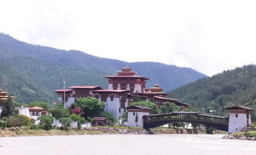 Built structure with mountain in background