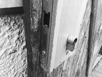 Close-up of wooden door