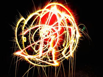 Firework display at night