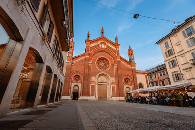 Church of santa maria del carmine with building site during renovation works