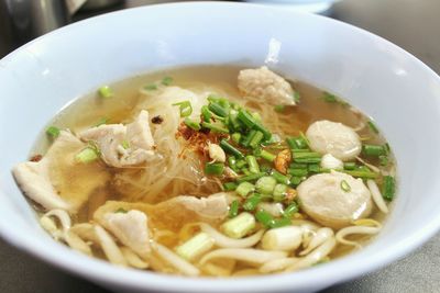 Close-up of soup in bowl