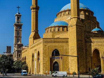 Low angle view of historic church