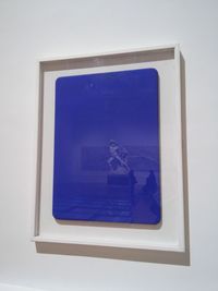 Reflection of blue sky and mirror on white background