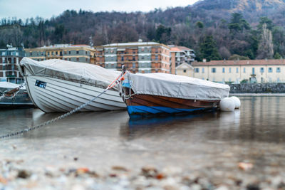 Boats in lake