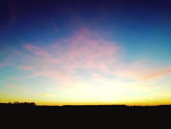 Scenic view of silhouette landscape against sky during sunset