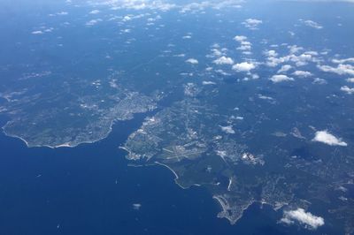 Aerial view of sea against sky