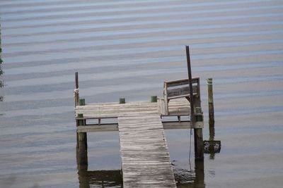 Wooden structure in lake