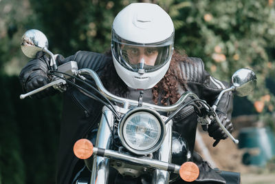 Man riding motorcycle