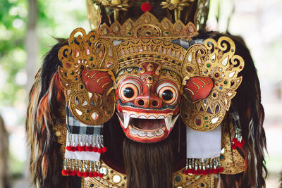 Close-up of mask