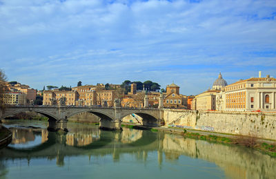 Bridge over river against sky