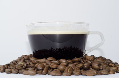 Close-up of coffee cup on table