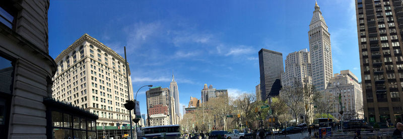 Panoramic view of madison square park against sky