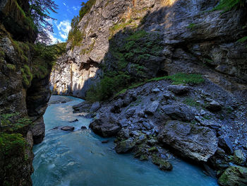 Scenic view of waterfall
