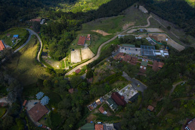 High angle view of townscape