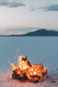 Scenic view of sea at sunset