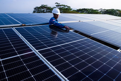 Full frame shot of solar panels