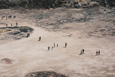 High angle view of tourists in greece