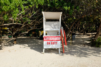 Lifeguard hut at beach