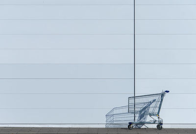 Side view on shopping trolley