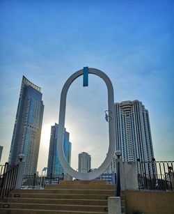 Low angle view of modern building against sky