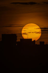 Low angle view of building against sky during sunset