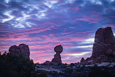 Rock formations at sunset