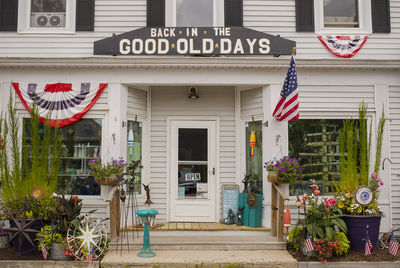 The front of an antique store in rural maine