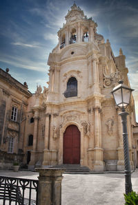 Low angle view of historic building against sky