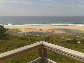 Scenic view of beach against sky