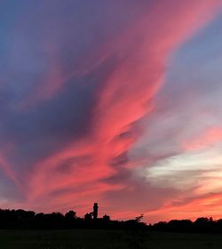 Scenic view of dramatic sky during sunset