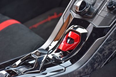 Gearshift of sports car