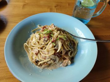Close-up of meal served in plate