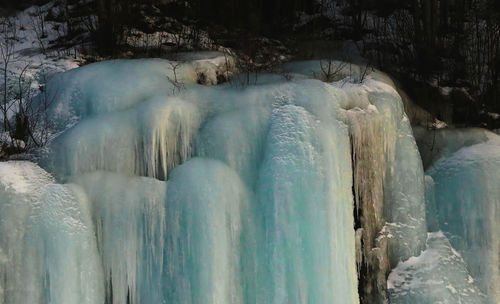Panoramic view of frozen lake